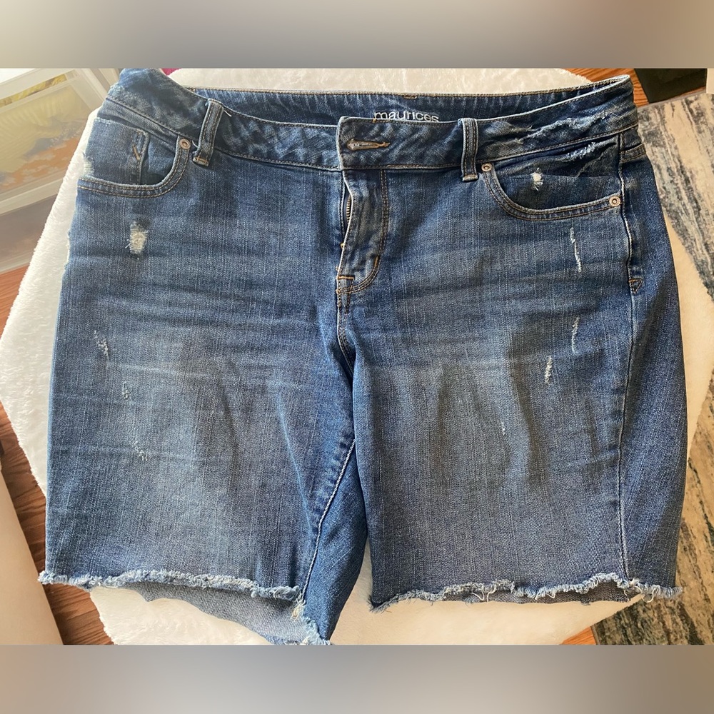 Maurice’s Distressed Blue Jean Shorts